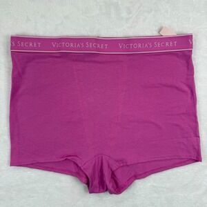 Victoria's Secret High-Waist Boy Short Panty Pink Logo Waistband Large NEW